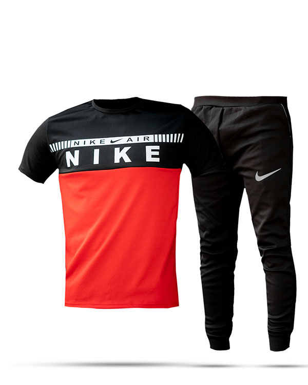 ست تیشرت شلوار nike air مردانه مدل Fors_رنگ قرمز
