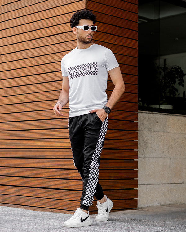 ست تیشرت شلوار Black White مشکی مردانه مدل BW