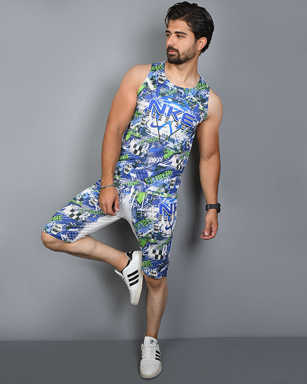 ست ركابي شلوارك آبي مردانه مدل Nike 40