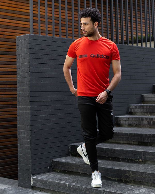 ست تیشرت شلوار Adidas قرمز مردانه مدل Ramin