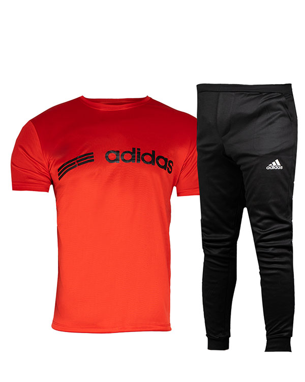 ست تیشرت شلوار Adidas قرمز مردانه مدل Ramin