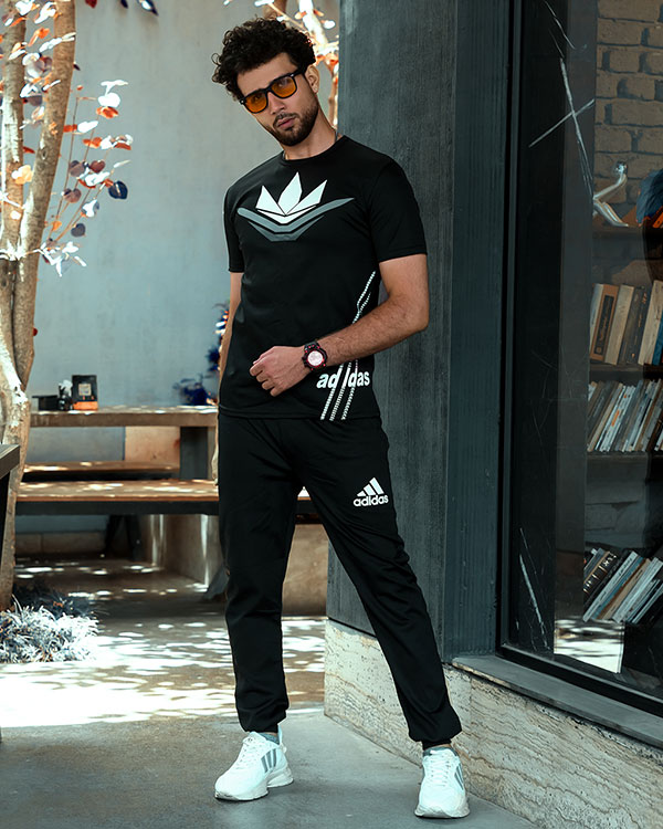 ست تيشرت شلوار آديداس مشكي مدل Diamond