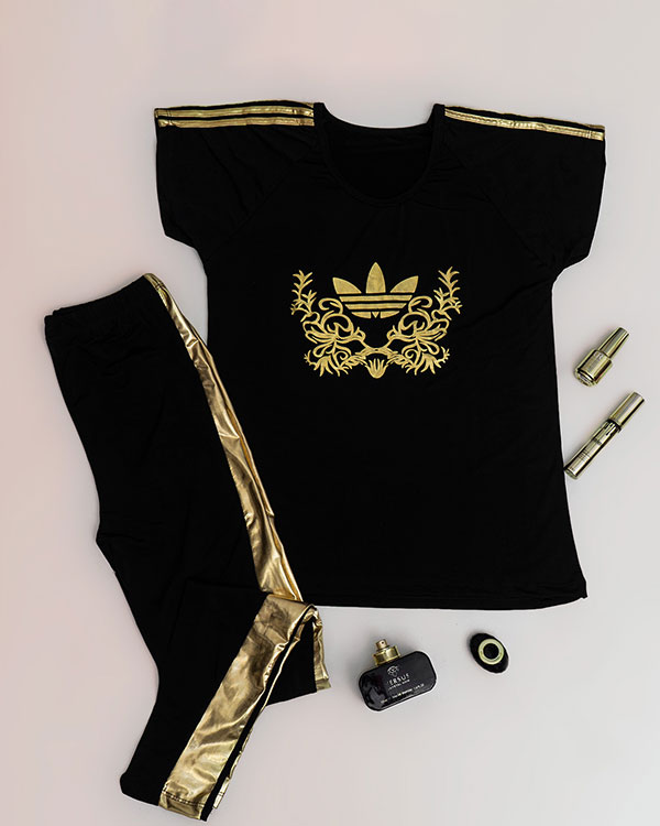 ست تیشرت شلوار طرح Adidas  دخترانه مدل 406