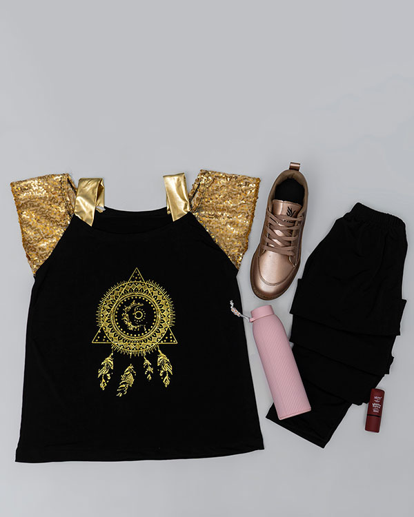 ست تاپ شلوار زنانه طرح third eye مدل Rozi