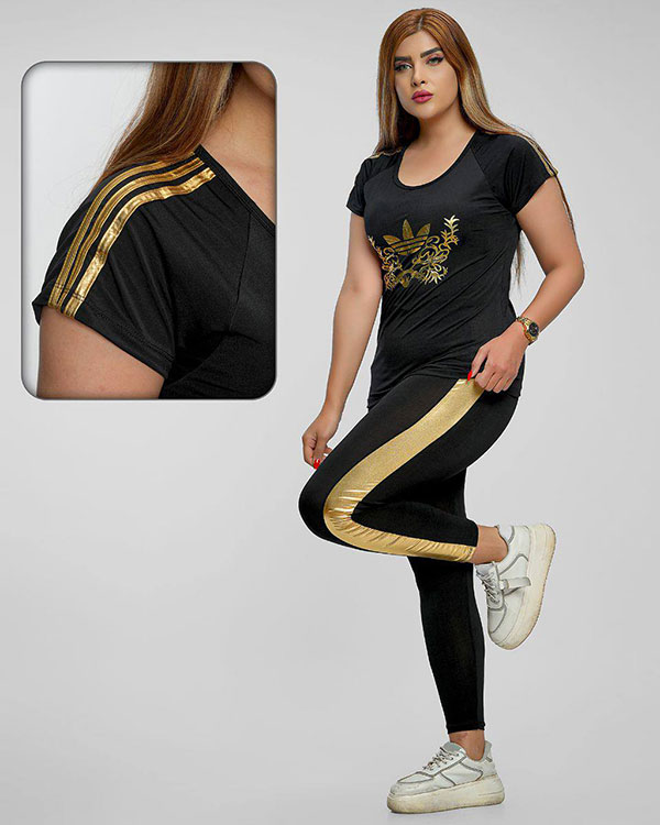 ست تیشرت شلوار طرح Adidas  دخترانه مدل 406