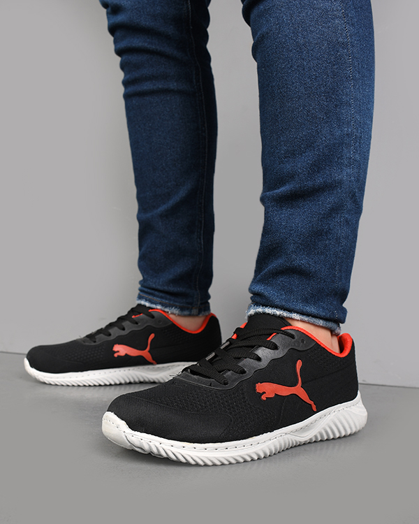 کفش ورزشی مردانه مدل PUMA مشکی - قرمز