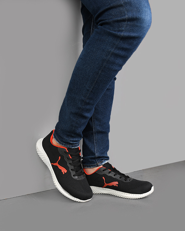 کفش ورزشی مردانه مدل PUMA مشکی - قرمز