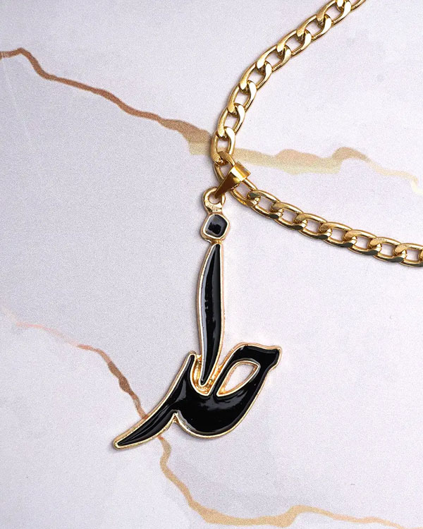 گردنبندطلایی مشکی مدل Khoda