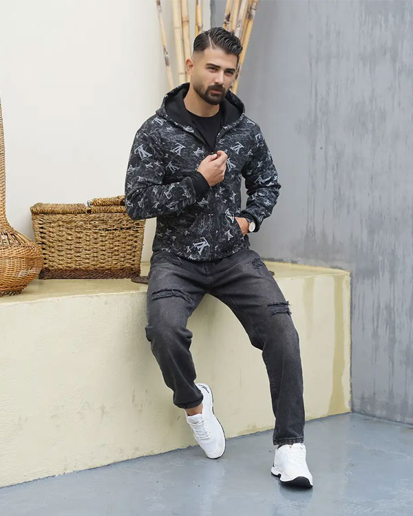 سوییشرت مردانه طرح LV مدل R63