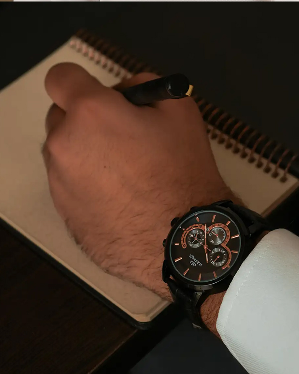 ساعت ELEGANCE مشکی صفحه مشکی مدل B62