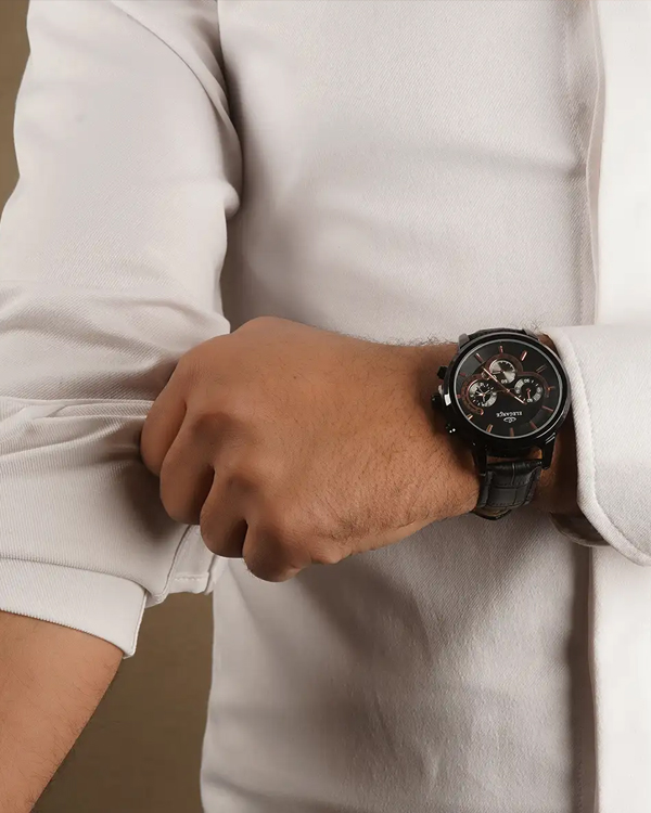 ساعت ELEGANCE مشکی صفحه مشکی مدل B62