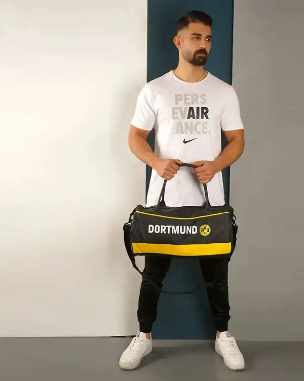 کیف ورزشی مشکی زرد مدل Dortmund