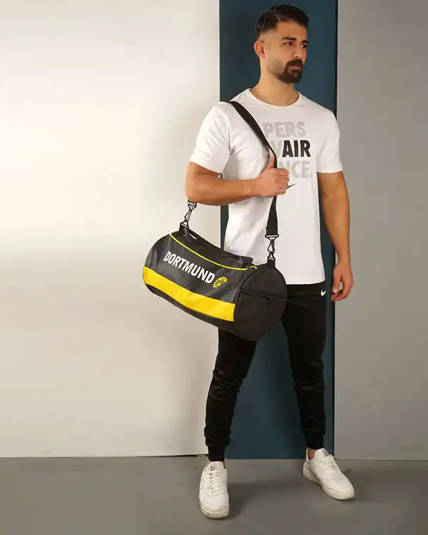 کیف ورزشی مشکی زرد مدل Dortmund
