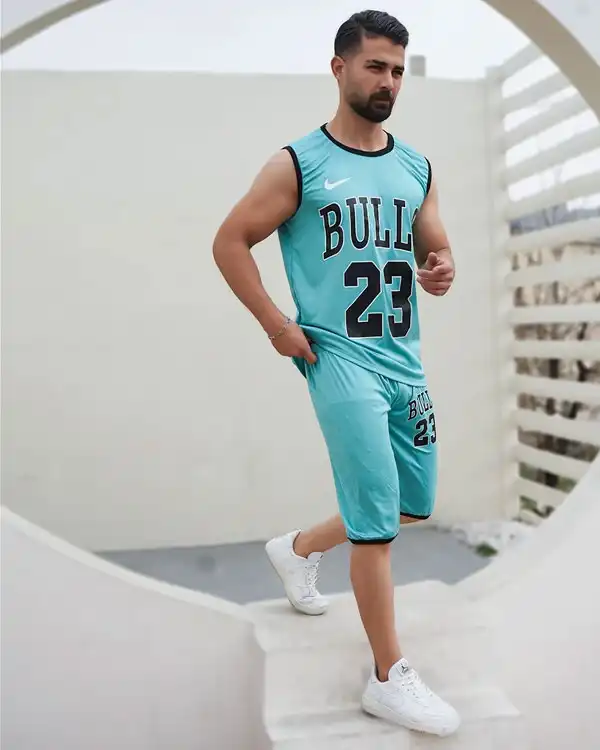 ست رکابی شلوارک مردانه مدل bulls 23