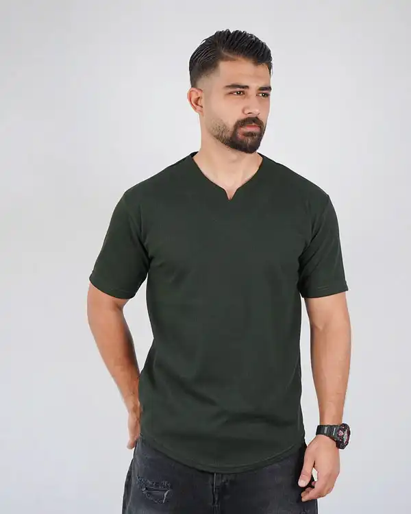 تیشرت  یقه کوبایی مردانه مدل Sorad