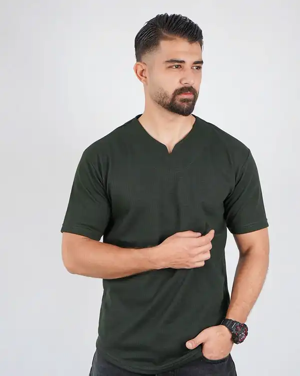 تیشرت  یقه کوبایی مردانه مدل Sorad