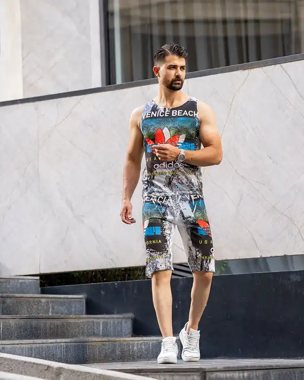 ست رکابی شلوارک مردانه مدل VENICE BEACH