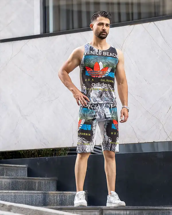 ست رکابی شلوارک مردانه مدل VENICE BEACH