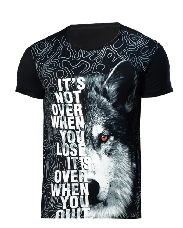 تیشرت مردانه طرحدار مدل Wolf
