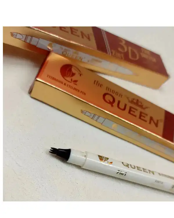 قلم دو طرفه هاشور ابرو و خط چشم Queen (Chocolate color)