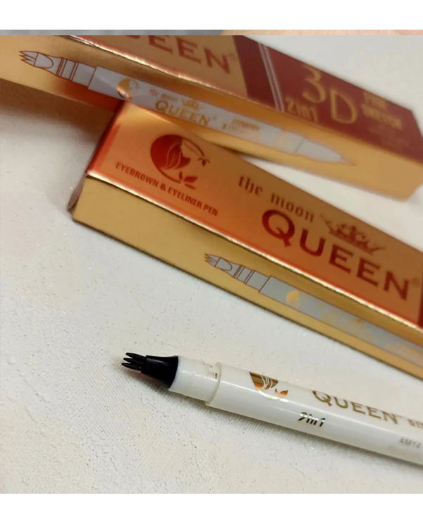قلم دو طرفه هاشور ابرو و خط چشم Queen (Chocolate color)