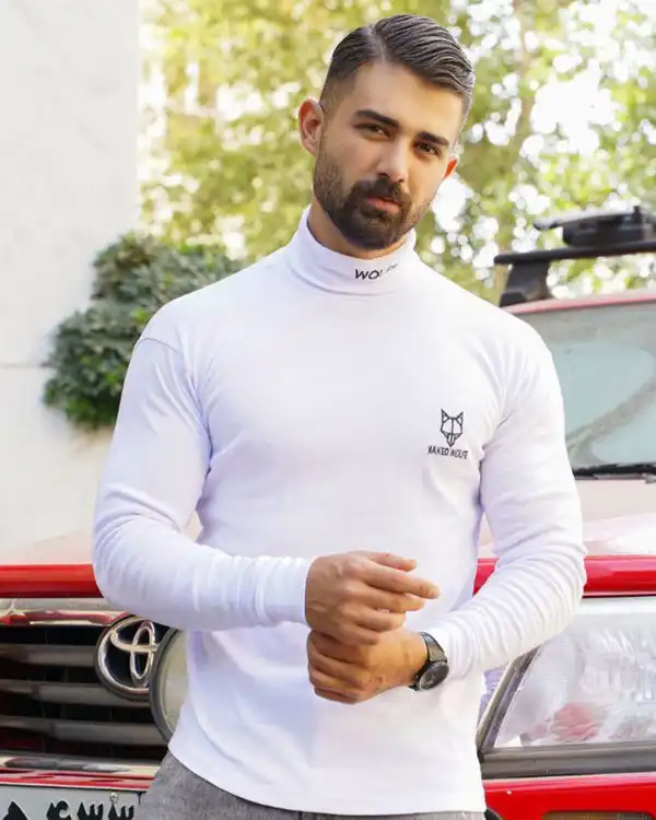 یقه اسکی مردانه سفید مدل POLO