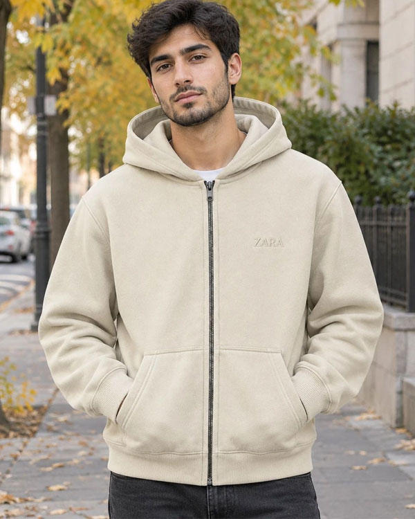 سوئیشرت کلاهدار مردانه مدل ZARA