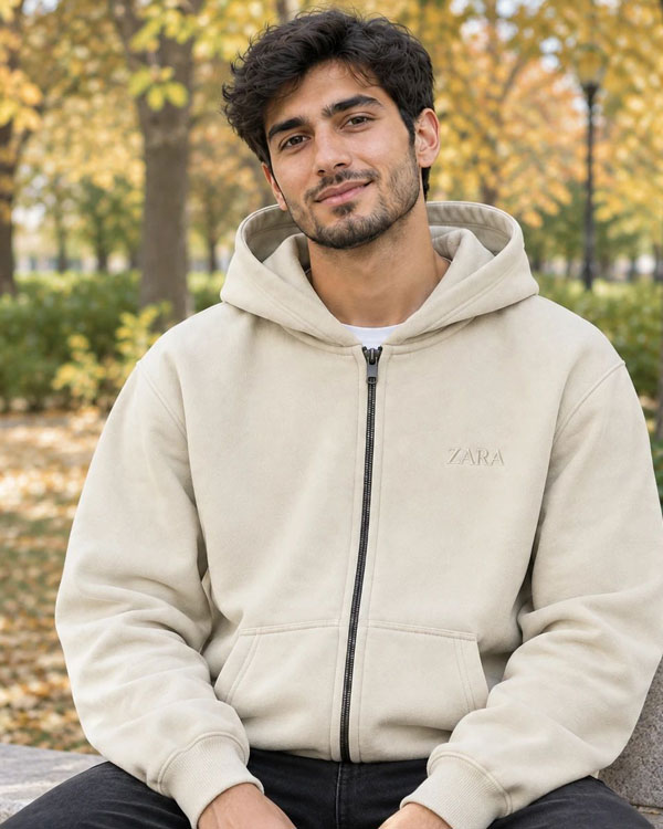 سوئیشرت کلاهدار مردانه مدل ZARA
