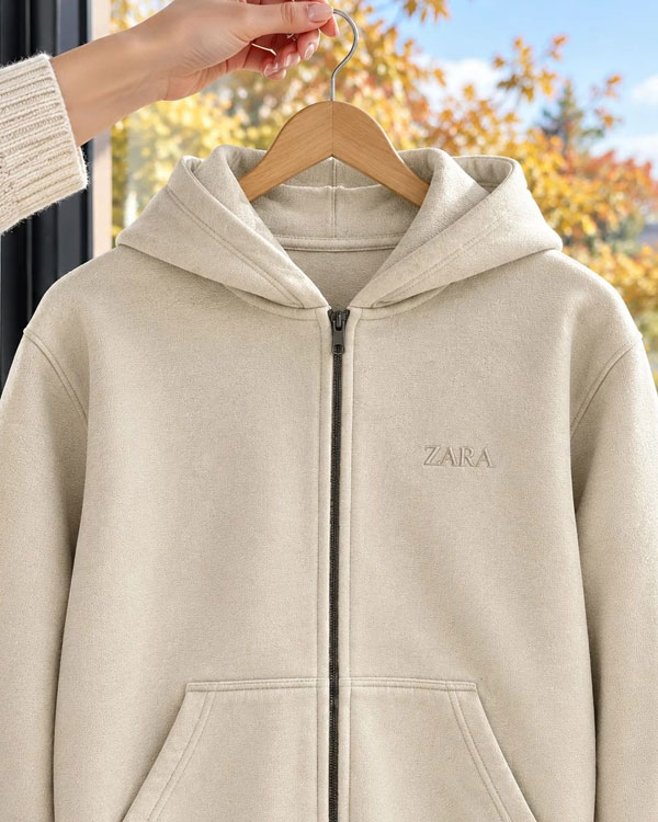 سوئیشرت کلاهدار مردانه مدل ZARA