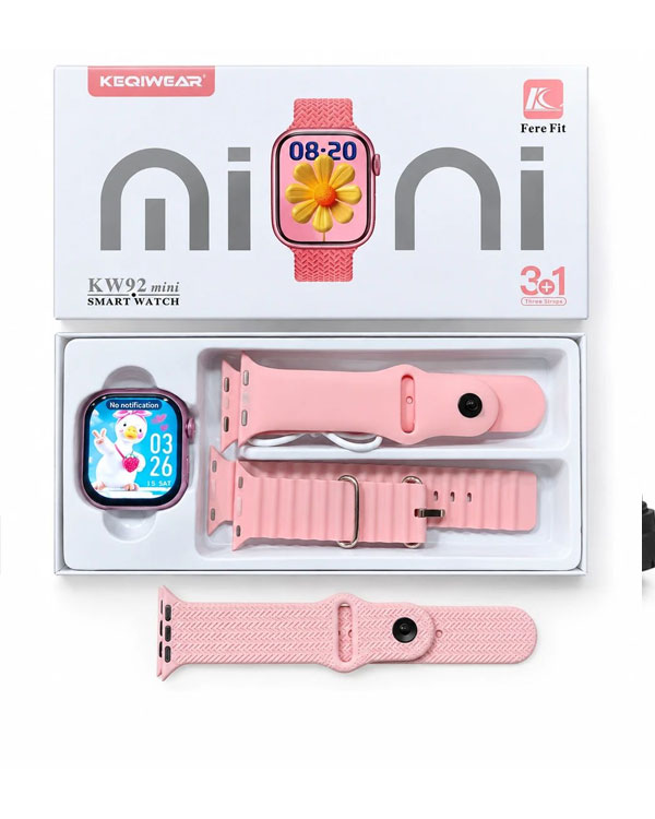 ساعت هوشمند زنانه مدل Kw92 mini همراه با سه بند