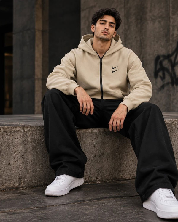 سوئیشرت دورس کلاهدار مردانه نایکی مدل Double Nike