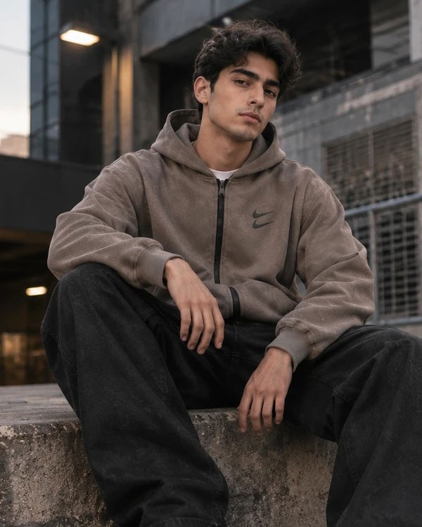 سوئیشرت دورس کلاهدار مردانه نایکی مدل Double Nike