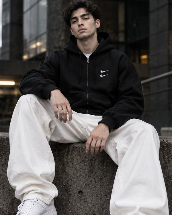 سوئیشرت دورس کلاهدار مردانه نایکی مدل Double Nike