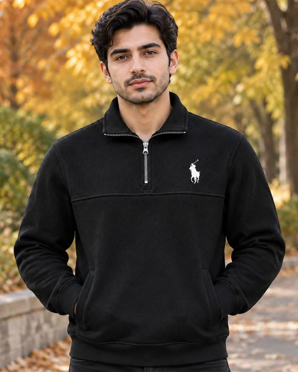 دورس مردانه نیم زیپ سلانیک یقه دار مدل POLO