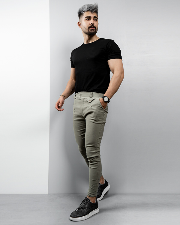 شلوار مردانه سبز مدل Aflak