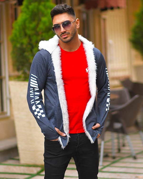 هودي مردانه لبه خز دار مدل ramyar