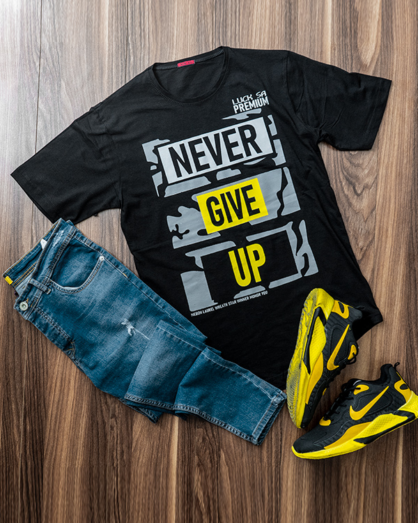 تيشرت Never Give Up مردانه مدل Melvi