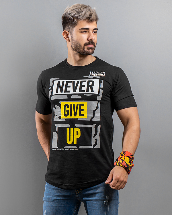 تيشرت Never Give Up مردانه مدل Melvi