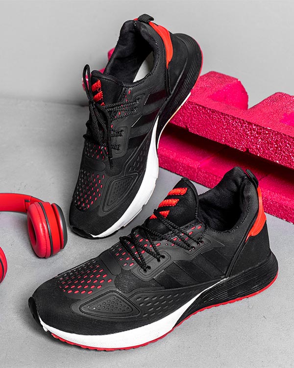 کفش ورزشی Adidas مشکی قرمز مردانه مدل Ipala