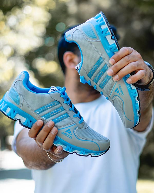 کفش ورزشی Adidas مردانه طوسی آبی مدل Gilva