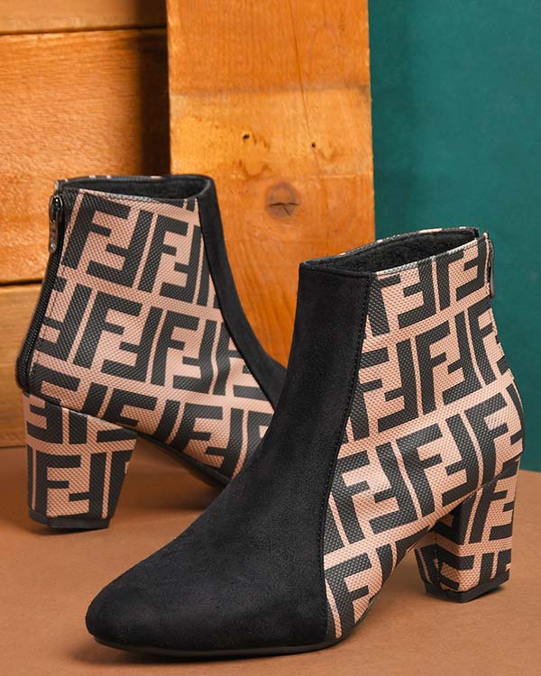 بوت پاشنه دار دخترانه مدل Fendi