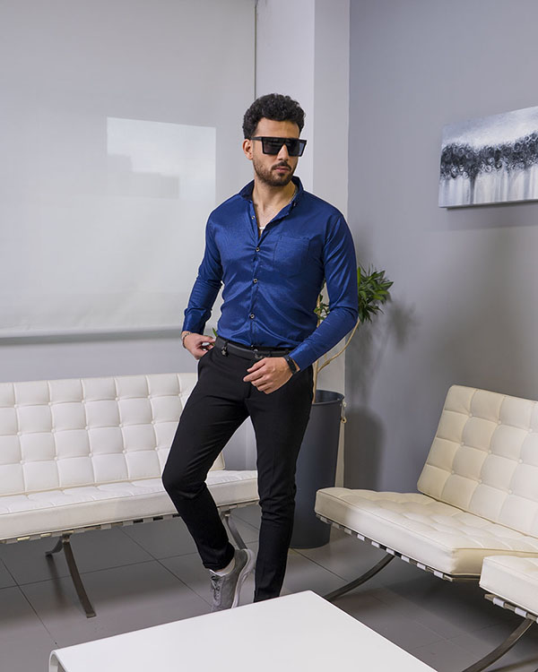 پيراهن مردانه رنگ سرمه اي مدل Advit