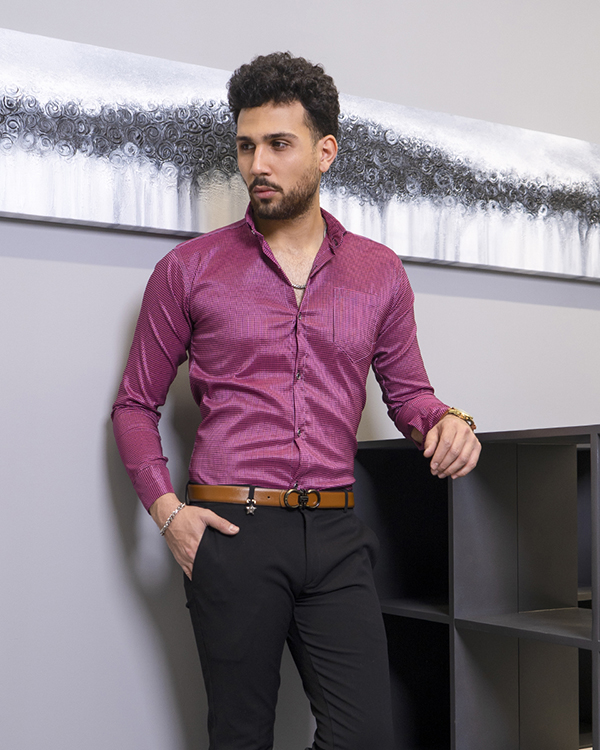 پيراهن مردانه رنگ زرشكي مدل Advit