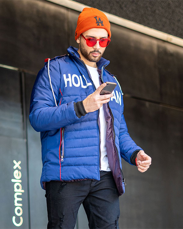 كاپشن مردانه سرمه اي مدلHolland