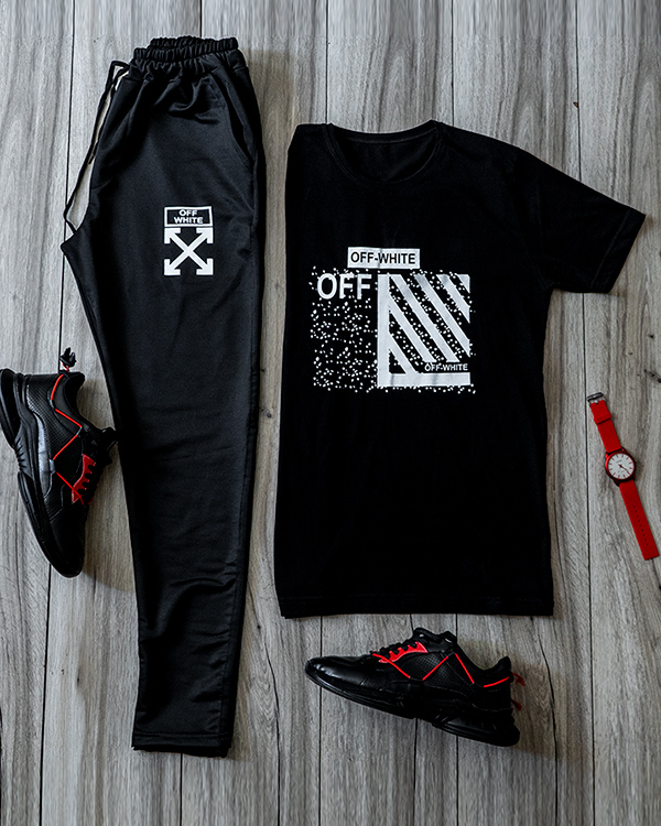 ست تيشرت شلوار OFF-WHITE مردانه مدل SANCHI