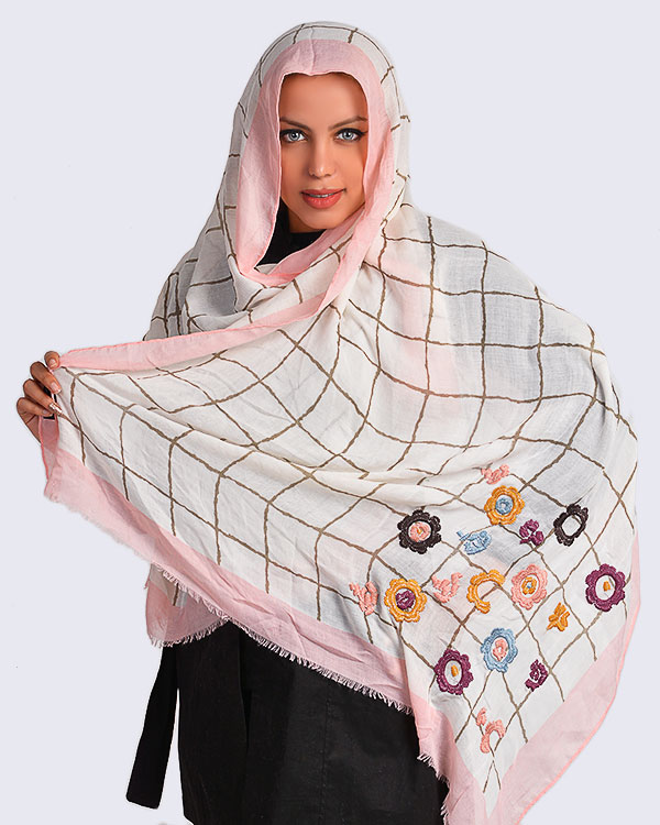 شال زنانه خامه دوزی مدل 9619
