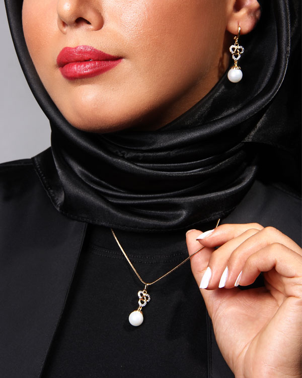 نيم ست مرواريد نگين دار