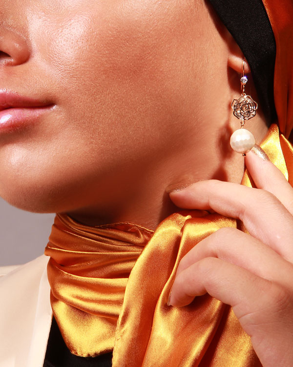 گوشواره رز و مرواريد