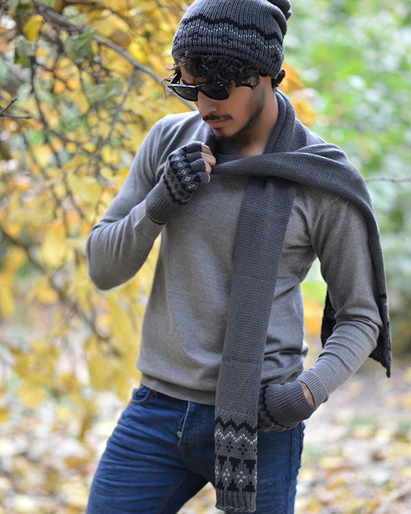 شال و کلاه و دستکش Tartan مدل 360