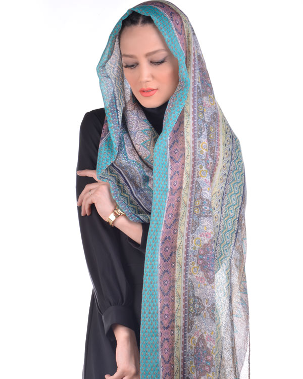 شال نخی طرح دار کد 4056